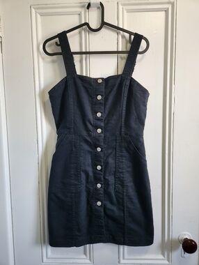 H&M Divided Black Denim Overall Dress - Size 6